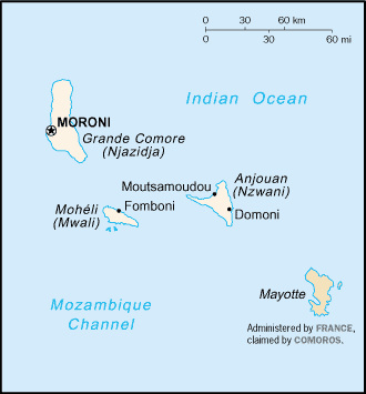 Comoros Islands Map